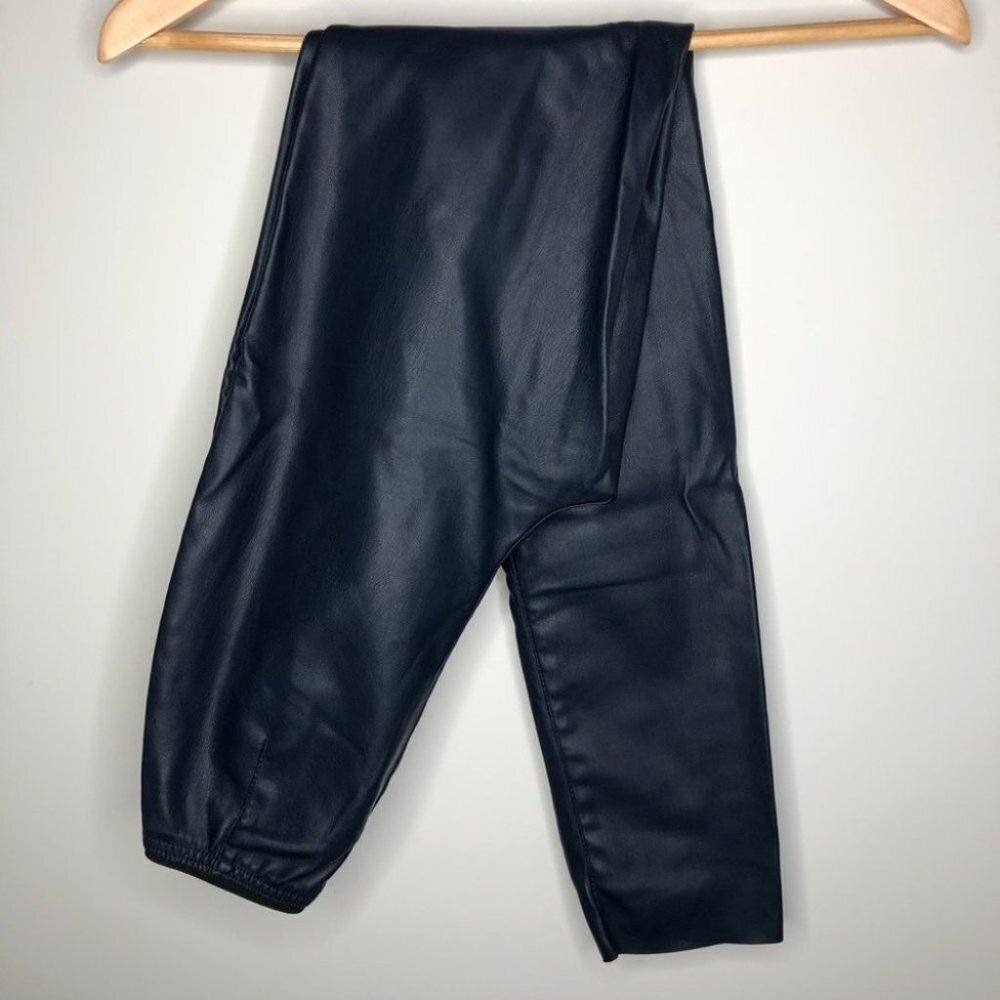 Vero Moda Blue Faux Leather Skinny  Pants‎ Size XS